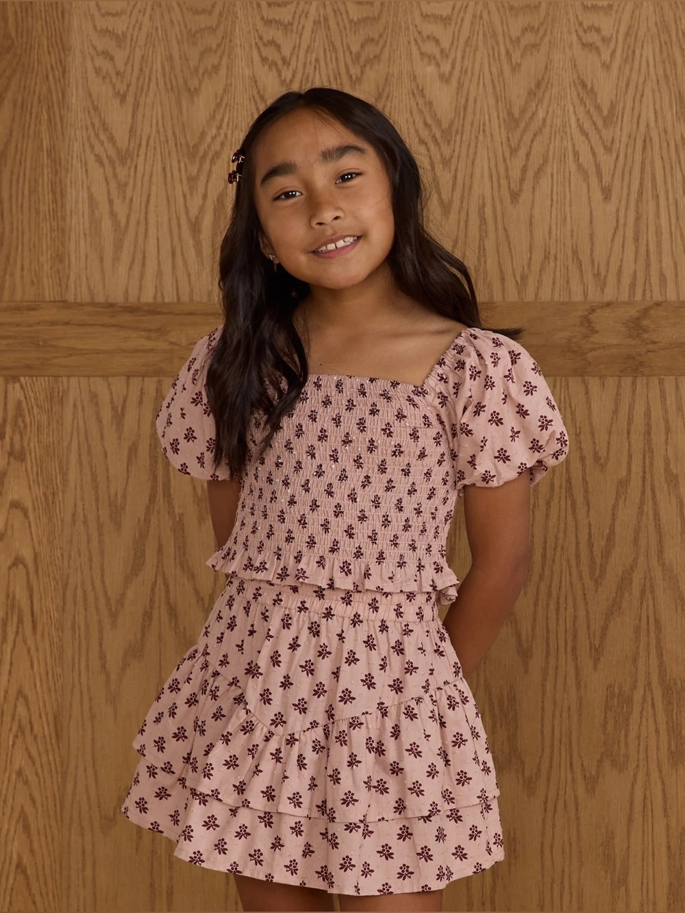 Rylee + Cru Blush Fleur skort set